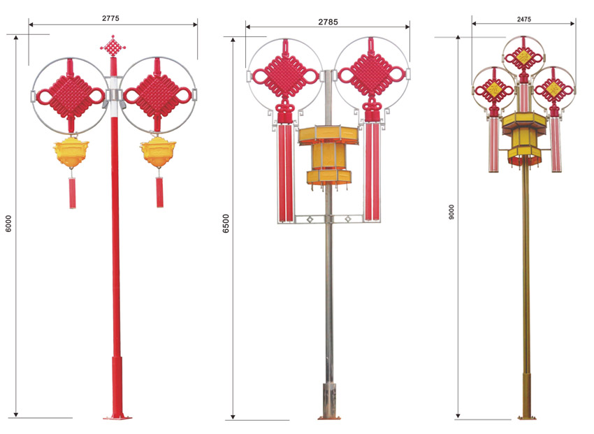 6米、9米高立桿中國結(jié)燈宮燈尺寸圖